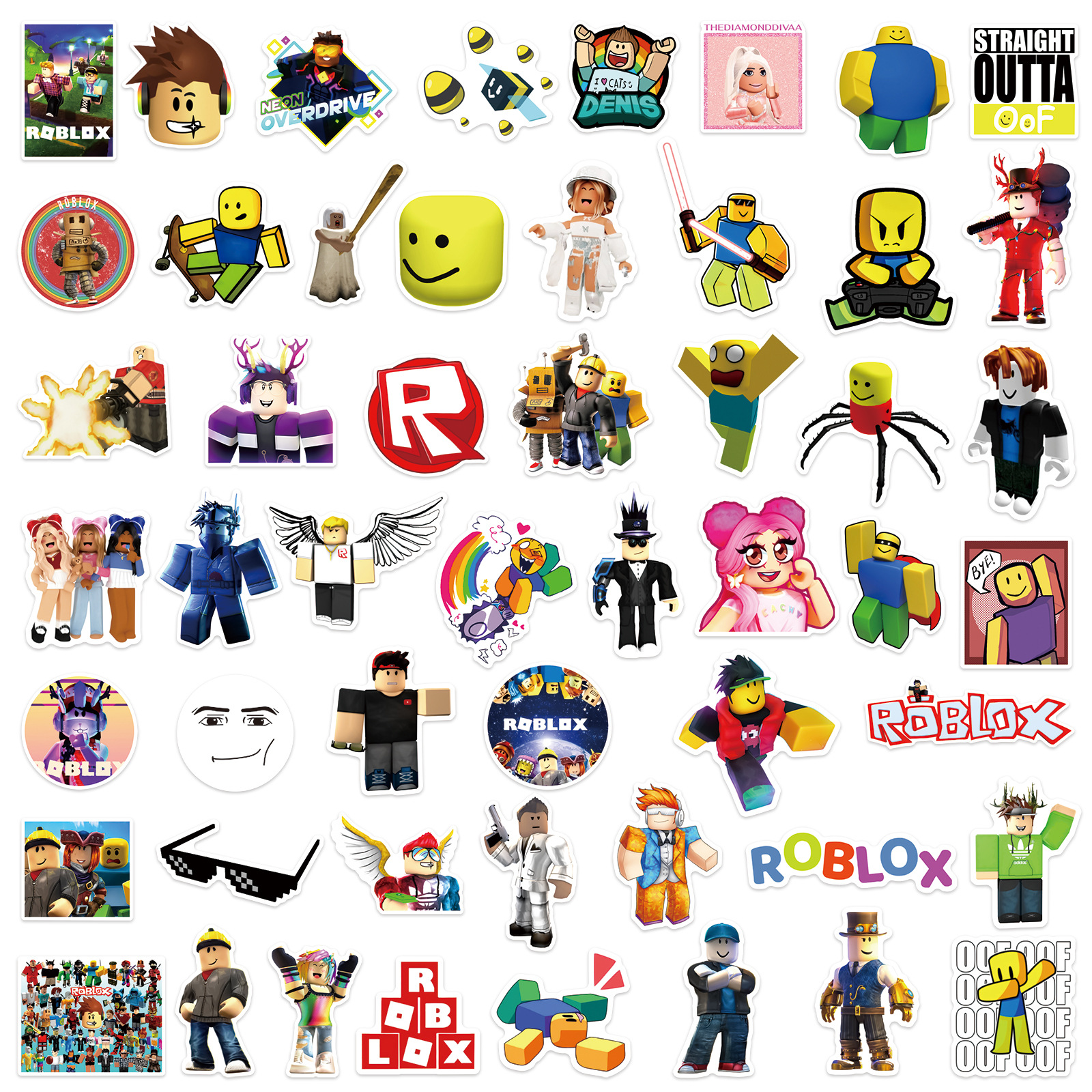 Vinyl Figure Blank - 50pcs Roblox Unique Waterproof Vinyl Graffiti