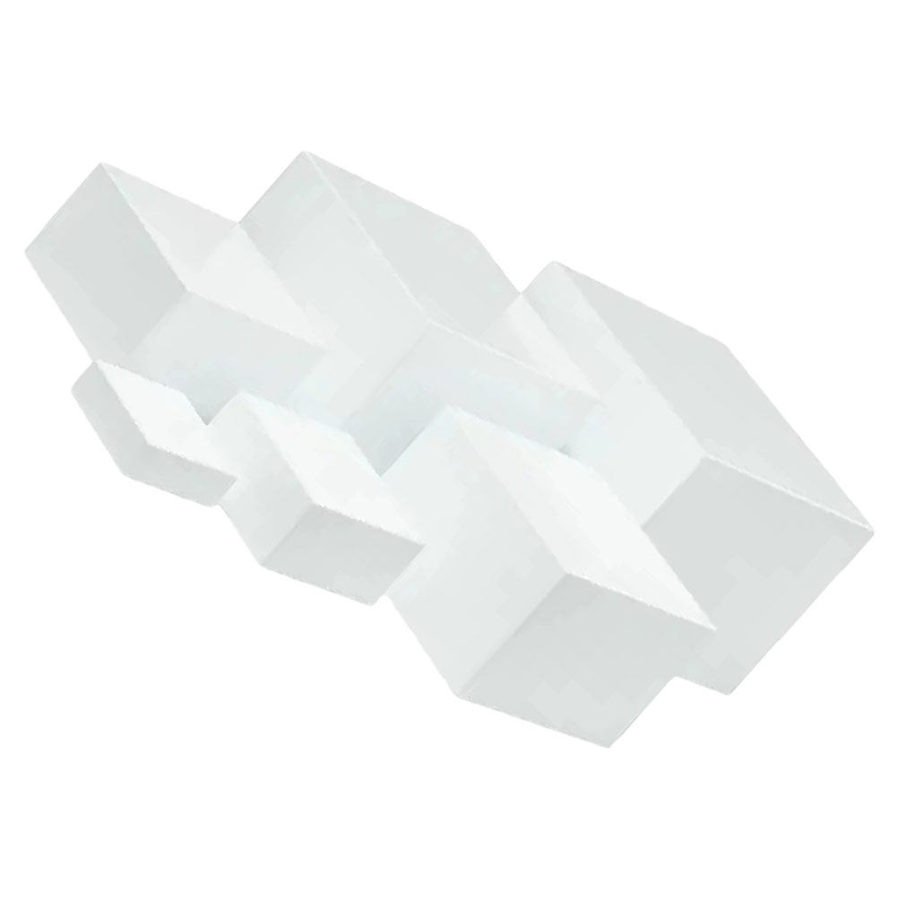 Display Risers Set - 6Pcs Minimalist White Plastic Display Cubes