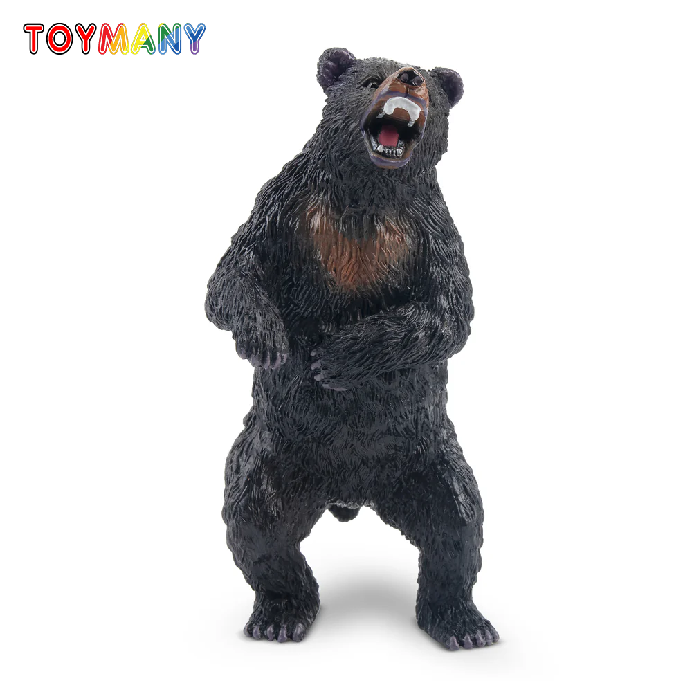 Action Figure Stand - Toymany Simulation Standing Black/Brown Bear Wildlife