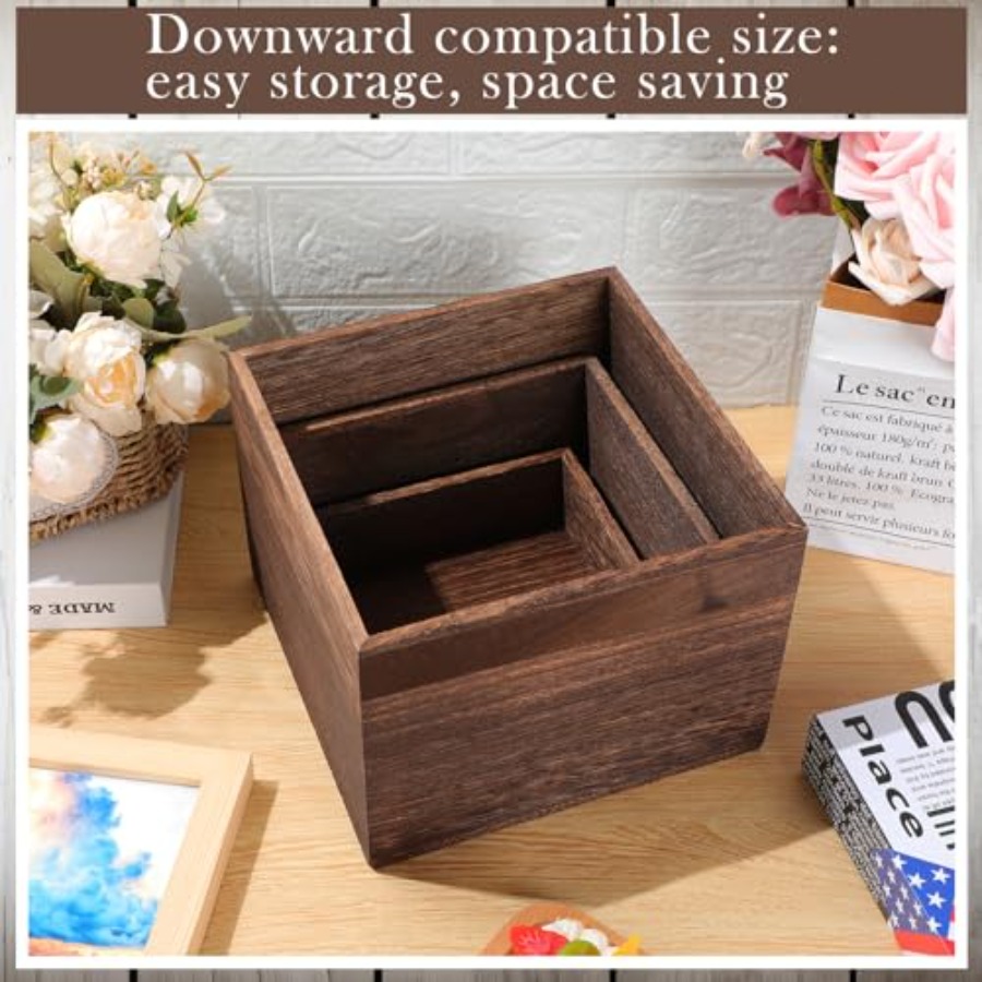 6 Pcs Wood Display Risers Rust - огляд і ціна Display Risers Set