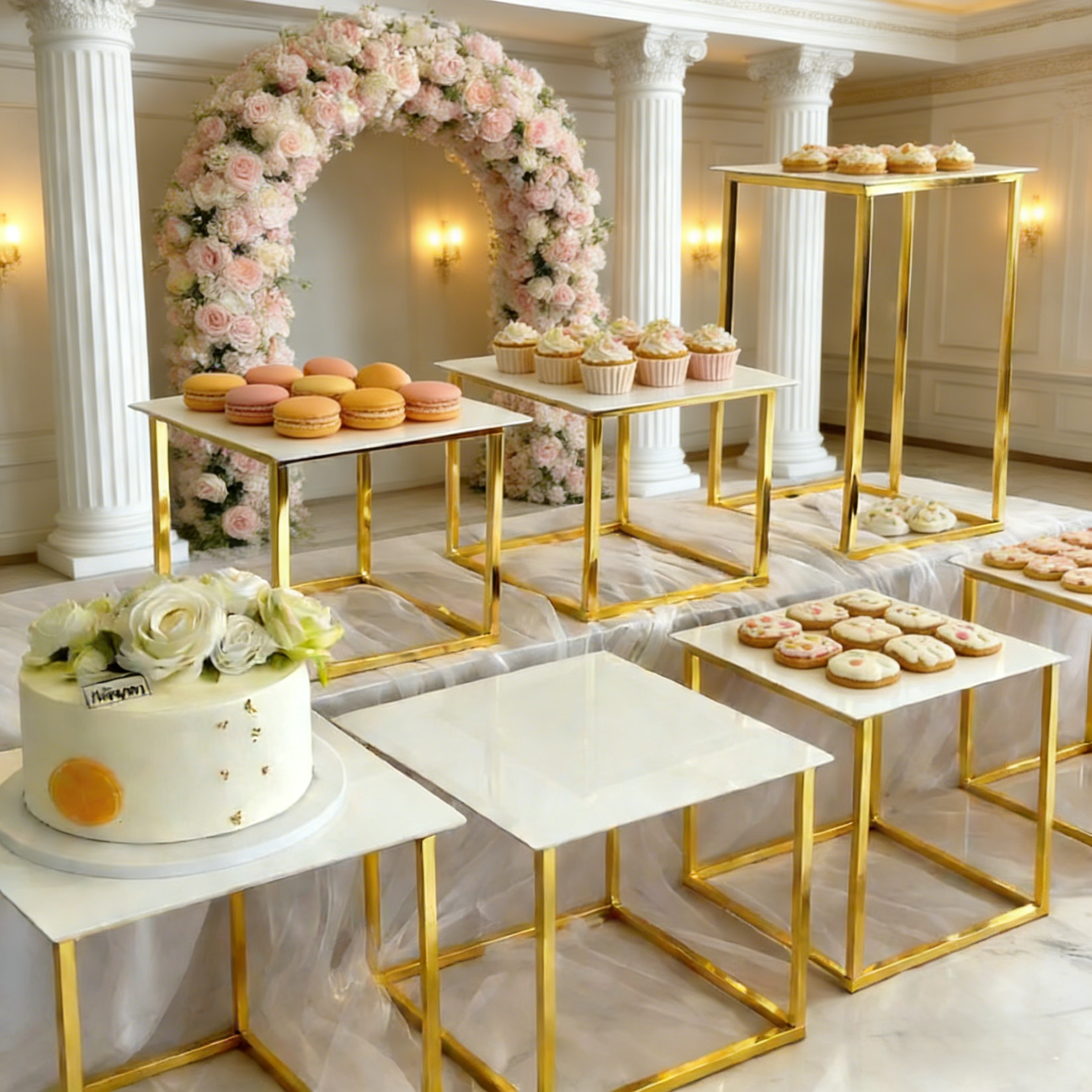 12-20 PCS Luxury Gold Frame Wh - огляд і ціна Display Risers Set
