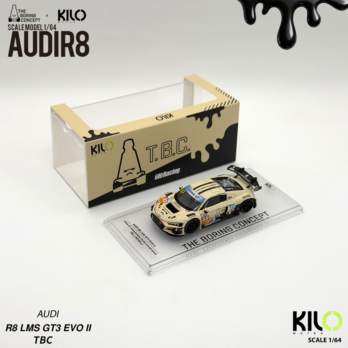 Kilo Works × TBC 1:64 Audi R8  - огляд і ціна Die Cast Car 1 64