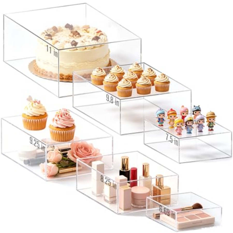 6Pcs Clear Acrylic Risers Disp - огляд і ціна Display Risers Set