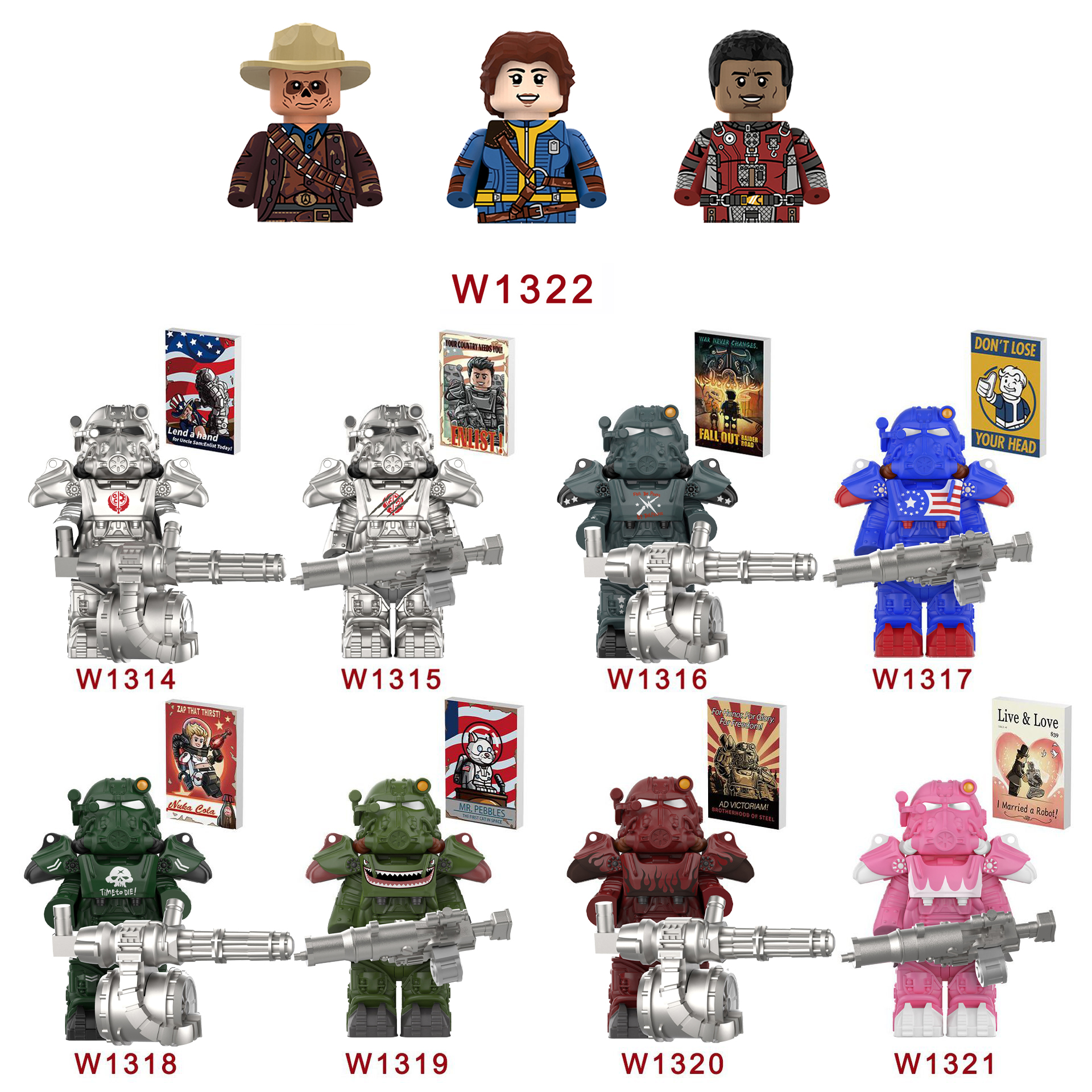 New BoS Game T60 Power Armor A - огляд і ціна Lego Minifigure Holder