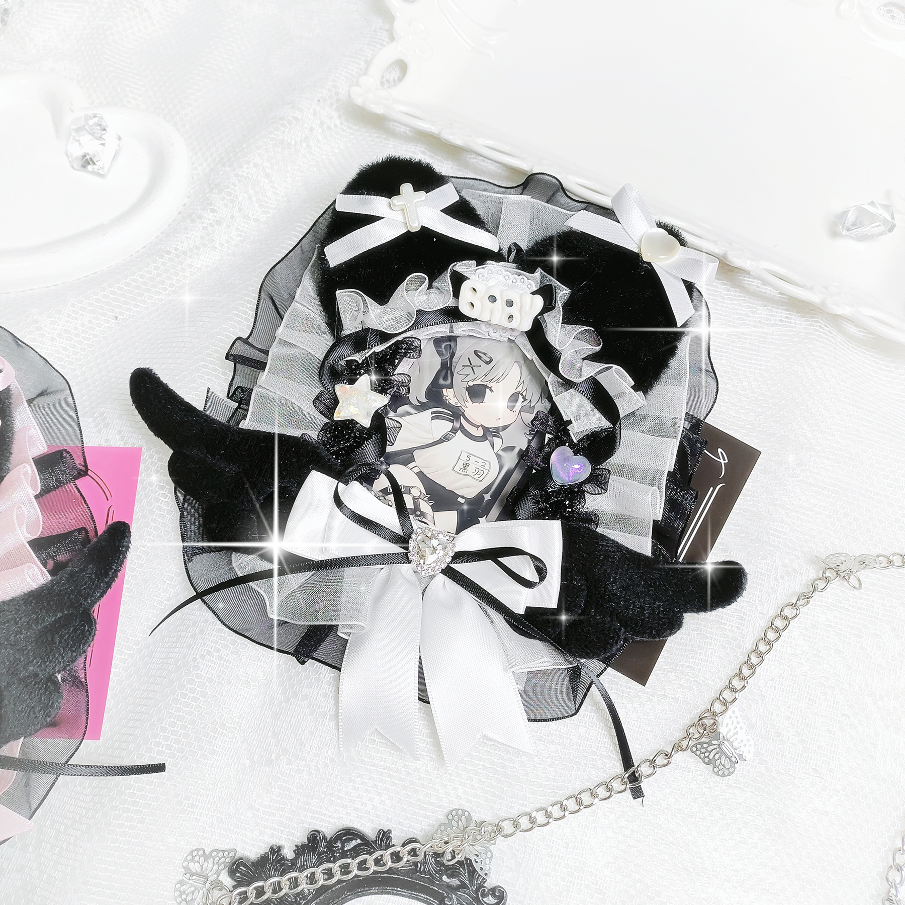 Angel Cat Cute Card Holder wit - огляд і ціна Card Top Loader