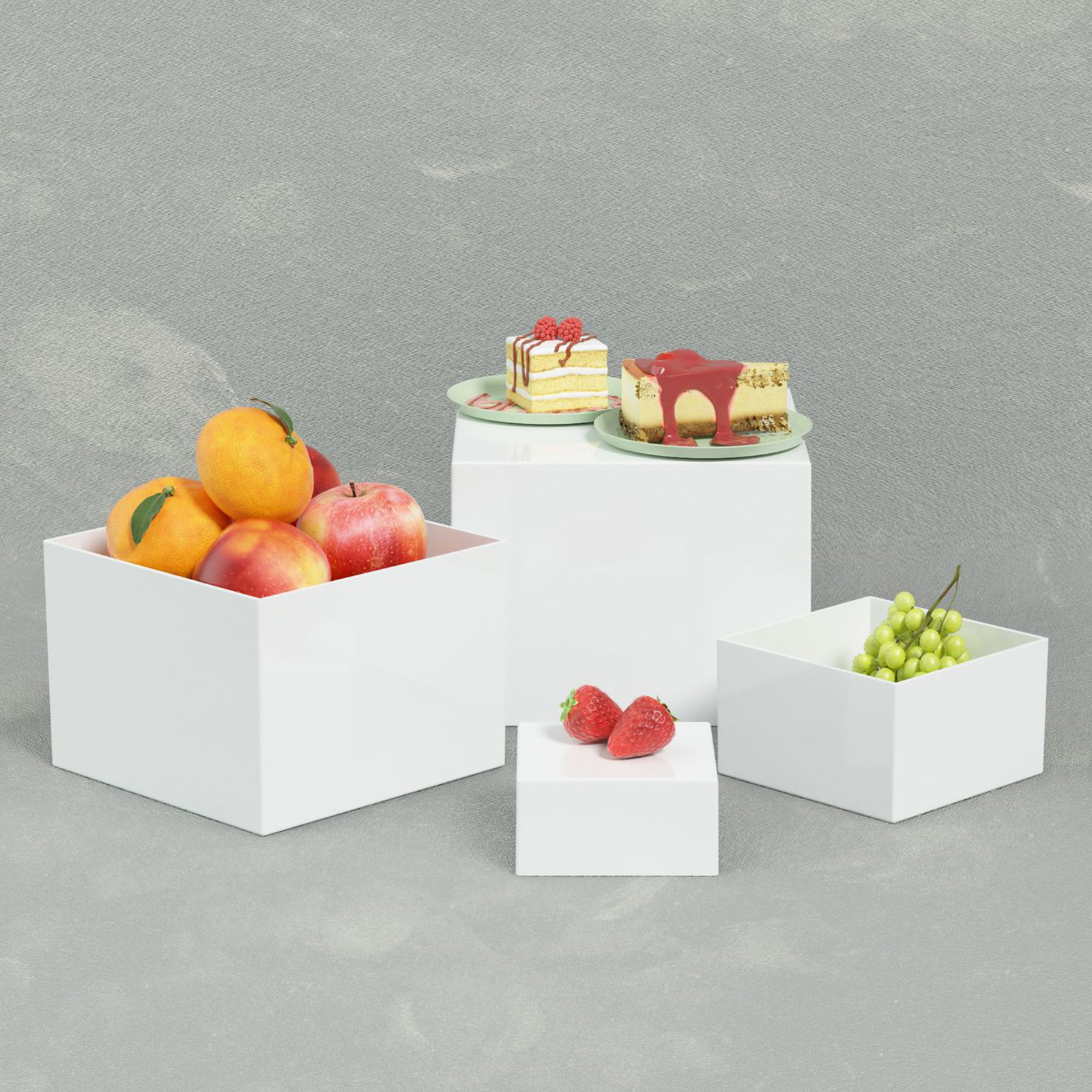 6x Acrylic Buffet Riser Desser - огляд і ціна Display Risers Set