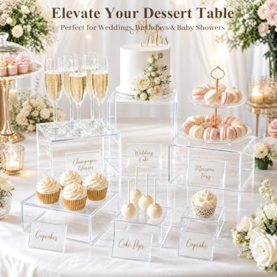 6PCS Clear and Buffet Risers w - огляд і ціна Display Risers Set