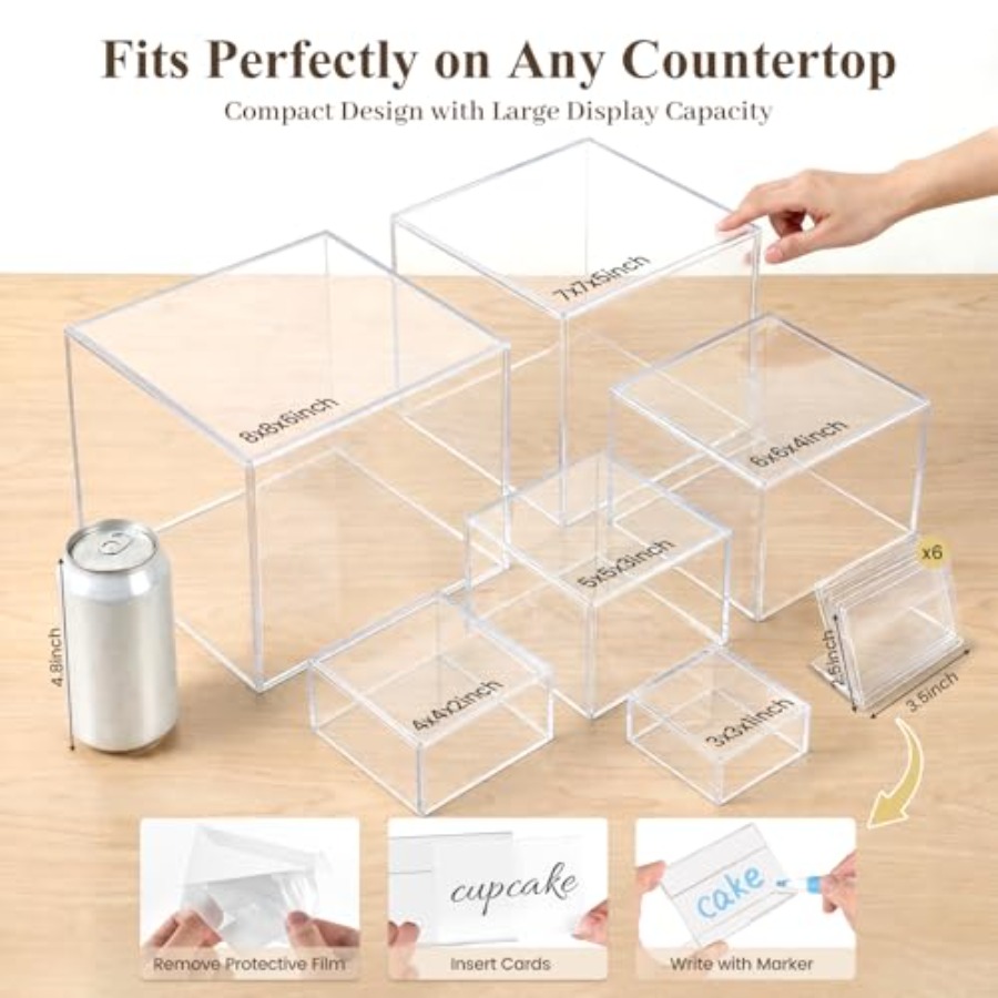 6PCS Clear and Buffet Risers w - огляд і ціна Display Risers Set