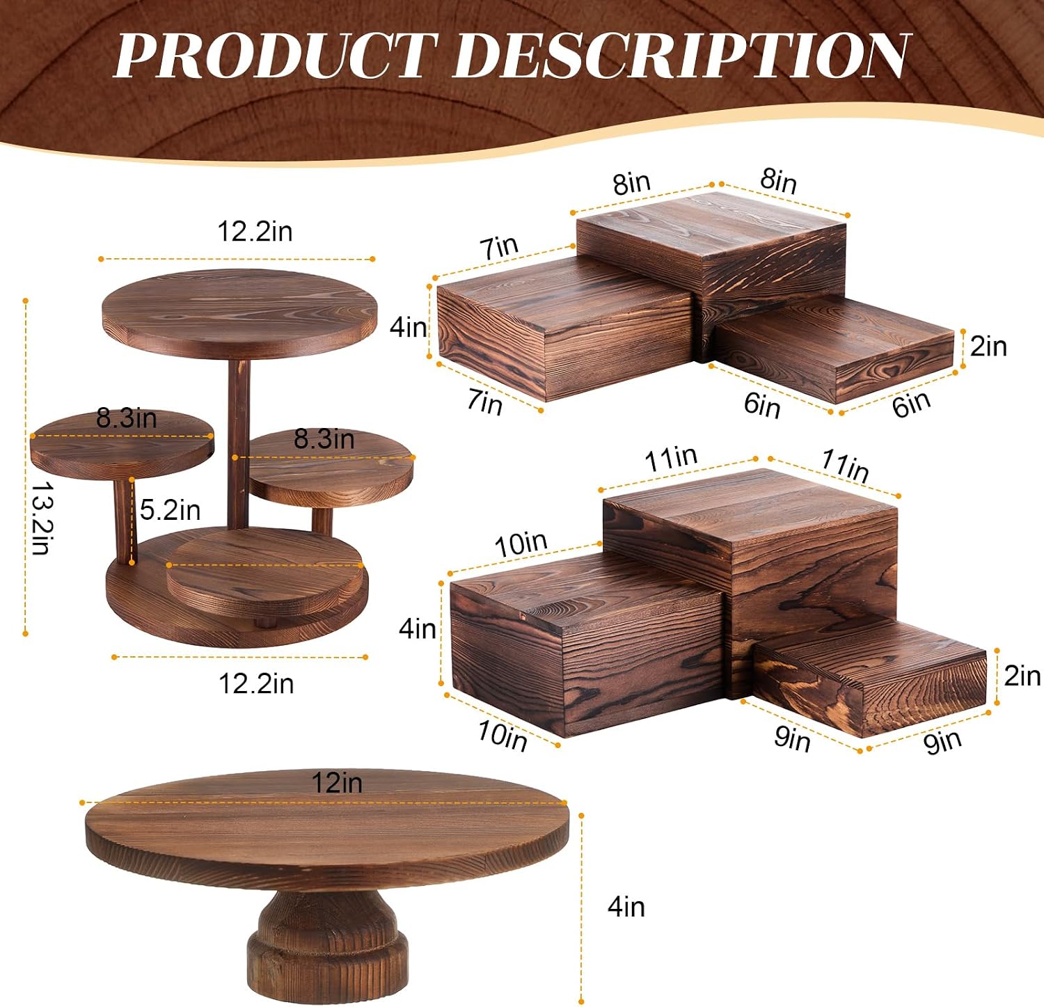 4 Tier Round Cupcake Tower Sta - огляд і ціна Display Risers Set