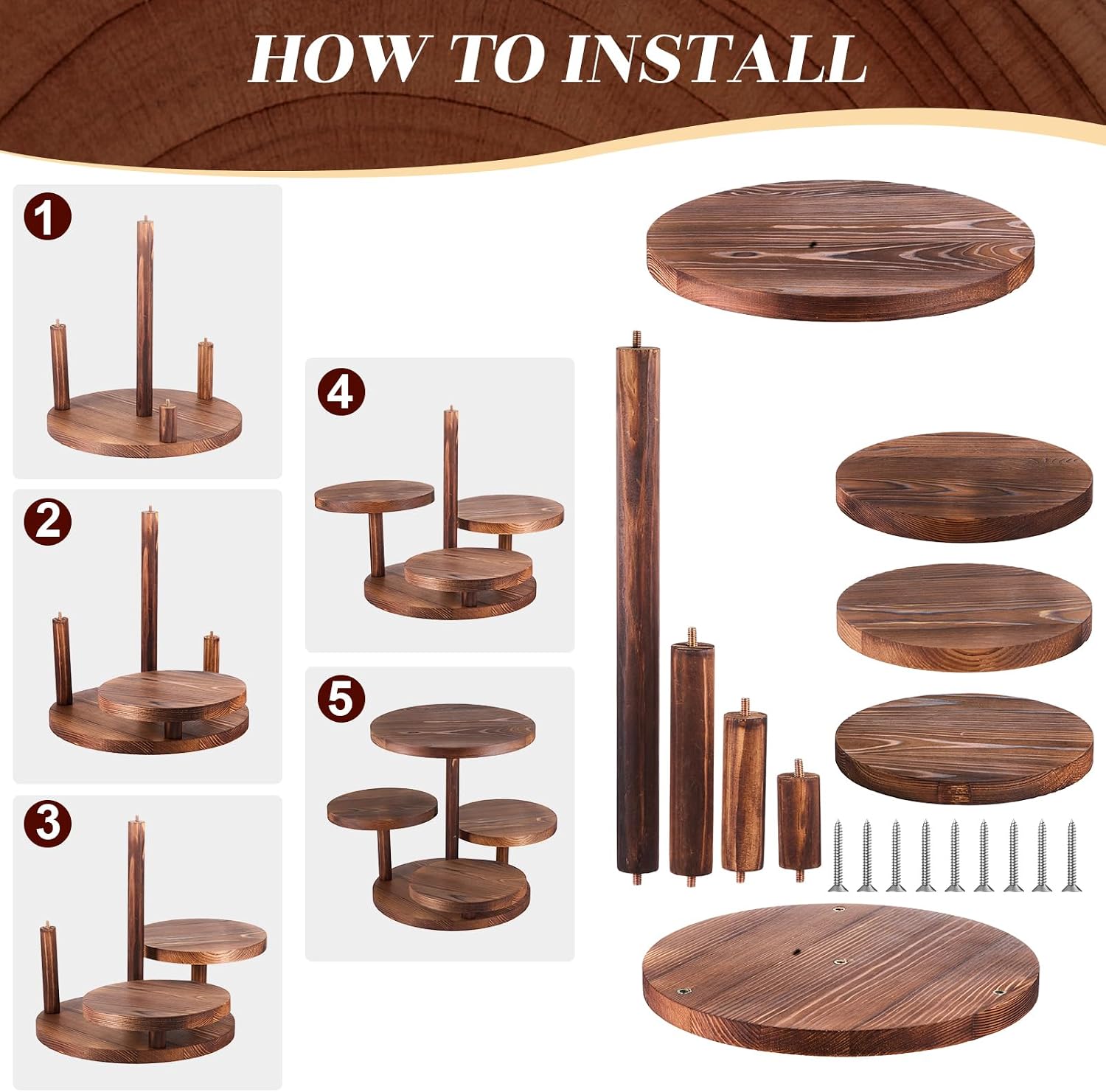 4 Tier Round Cupcake Tower Sta - огляд і ціна Display Risers Set
