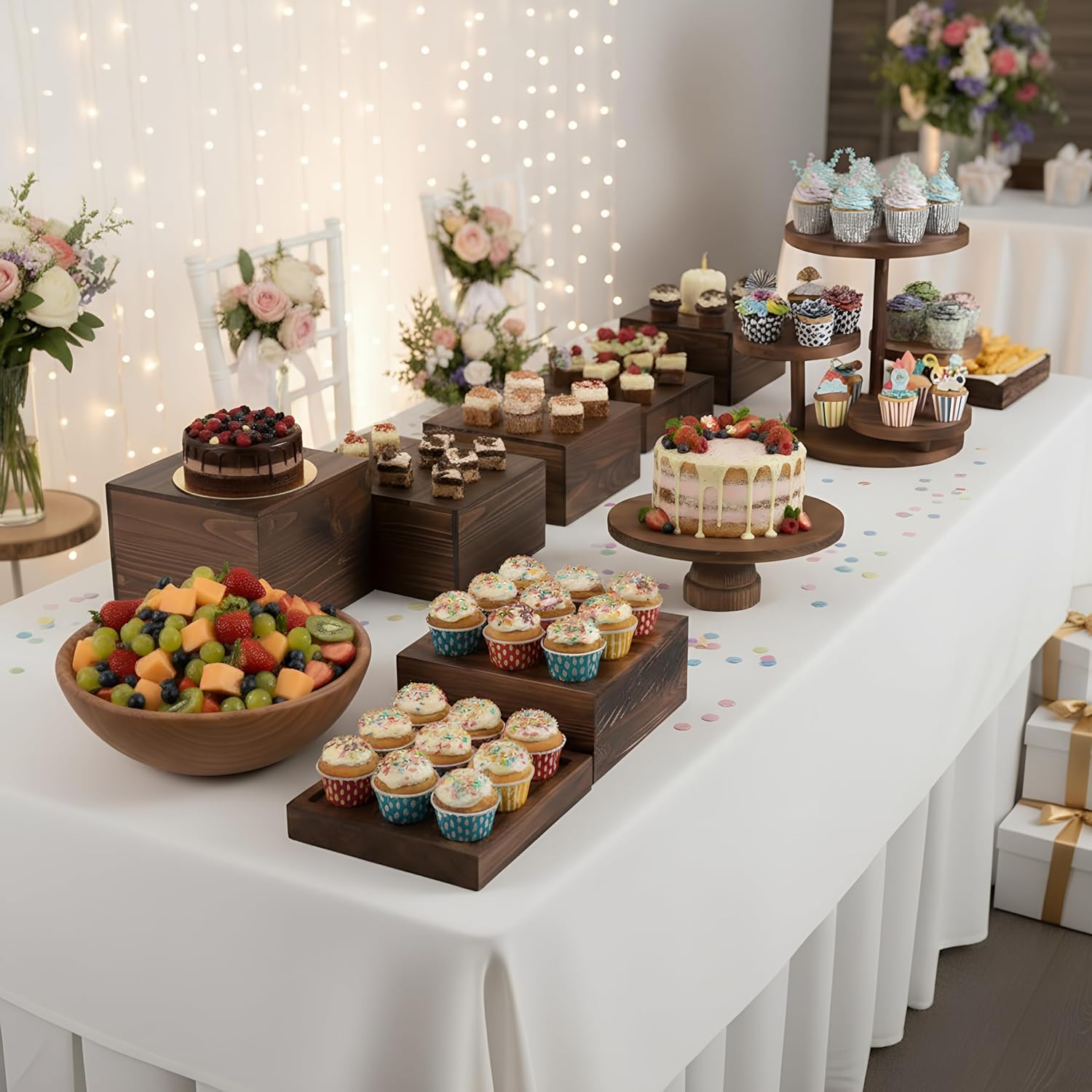 4 Tier Round Cupcake Tower Sta - огляд і ціна Display Risers Set