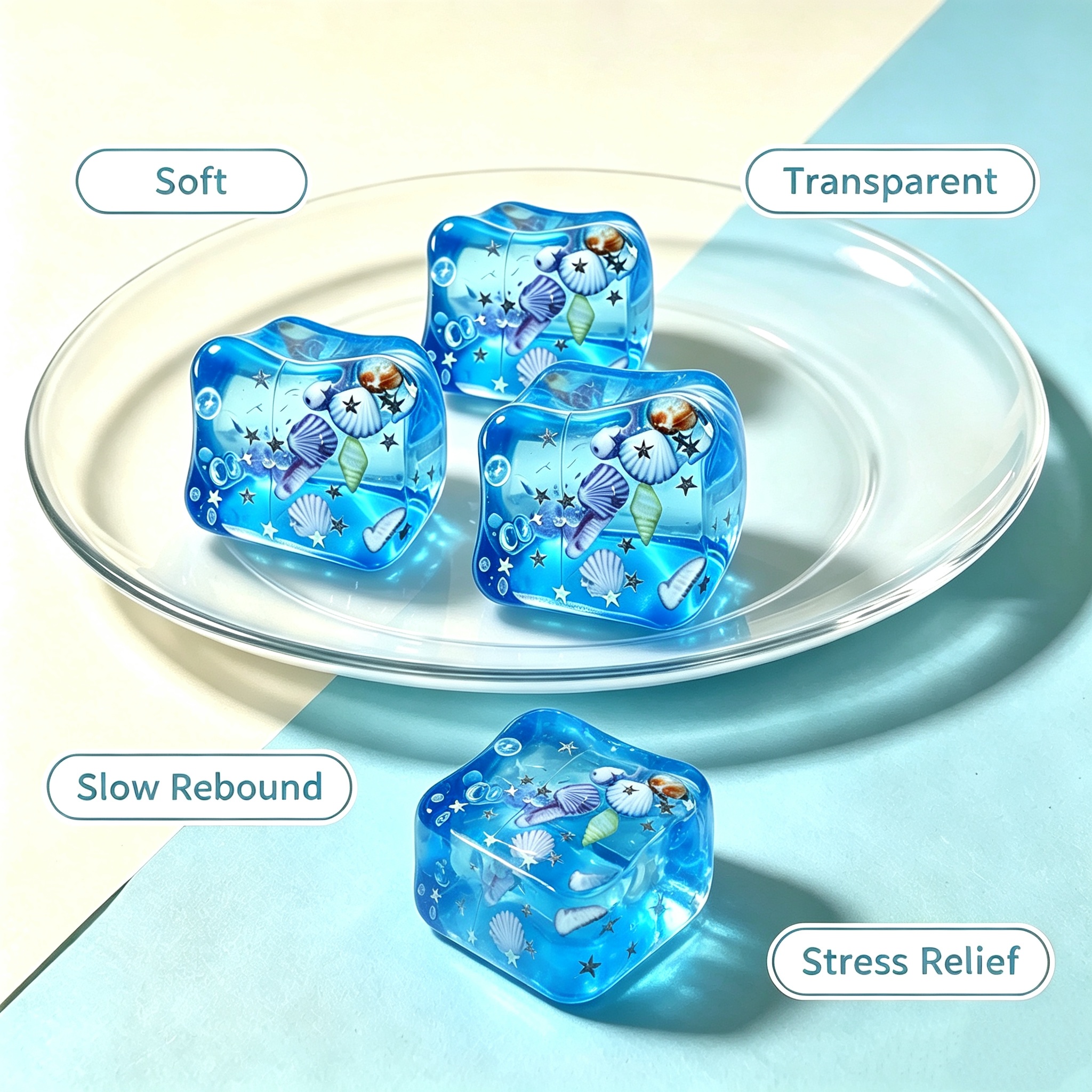 Ocean Shell Squishy Stress Bal - огляд і ціна Fidget Cube Original